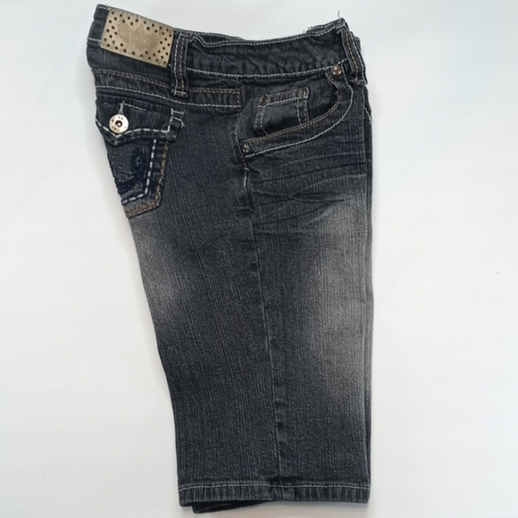 YMI Washed Stretch Denim Bermuda Sz 10 - Picture 3 of 7